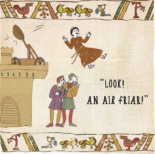 Bayeux Tapestry Card -'Look! An Air Friar!'
