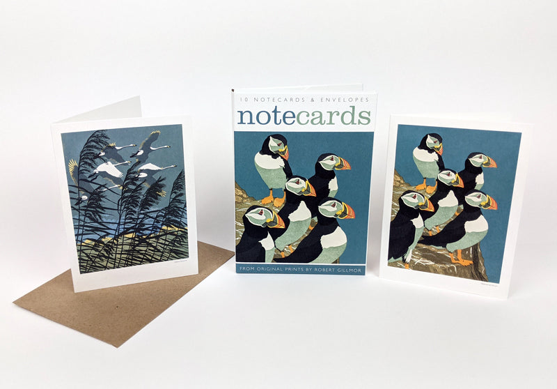 Puffins/Whooper Swans Note Card Set (Robert Gillmor, Art Angels)