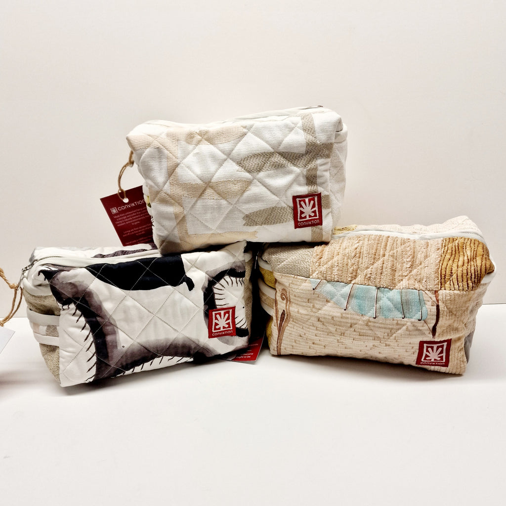 Conviktion Wash Bag Large Upcycled Fabric Reading Museum online shop
