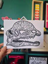 Dilophosaurus Skull A4 Print