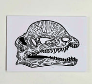 Dilophosaurus Skull A4 Print