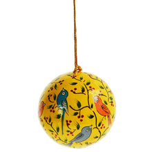 Birds on Yellow Bauble