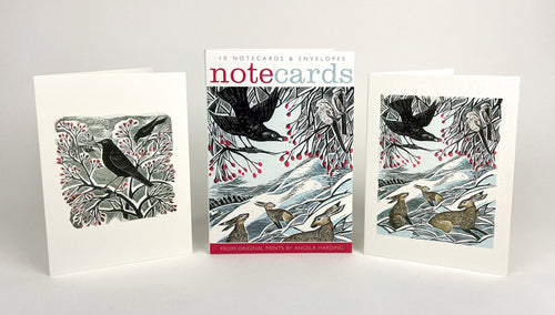 Card Pack Hares in Conversation & Blackbird & Berries