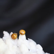 Tiger Eye Gold Stud Earrings - Harmattan Jewellery