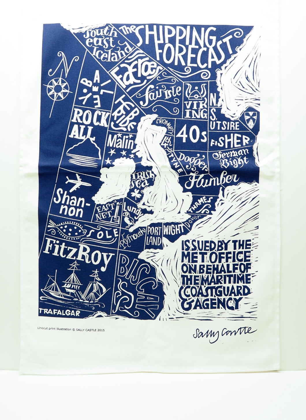 Shipping Forecast Tea Towel - Sally Castle