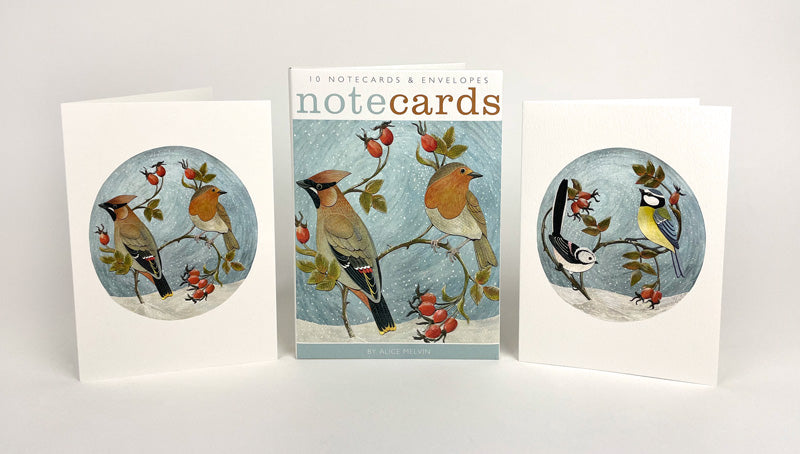 Card Pack Waxwing & Robin and Long-Tailed Tit & Blue Tit