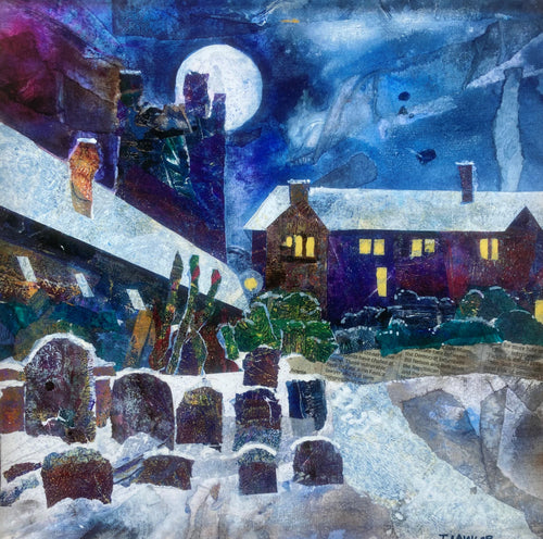 Snow in St Laurence’s Churchyard Print by Therese Lawlor