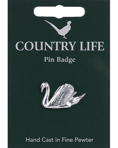 Swan Pin Badge - Pewter