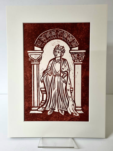Unframed Henry and Abbey Cloisters Linocut Print (Martina Hildebrandt)