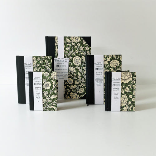 Hand-Bound Notebooks in Green Moss Print - Odd Bindings