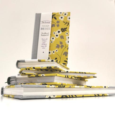 Hand-Bound Notebooks in Yellow Floral Print - Odd Bindings