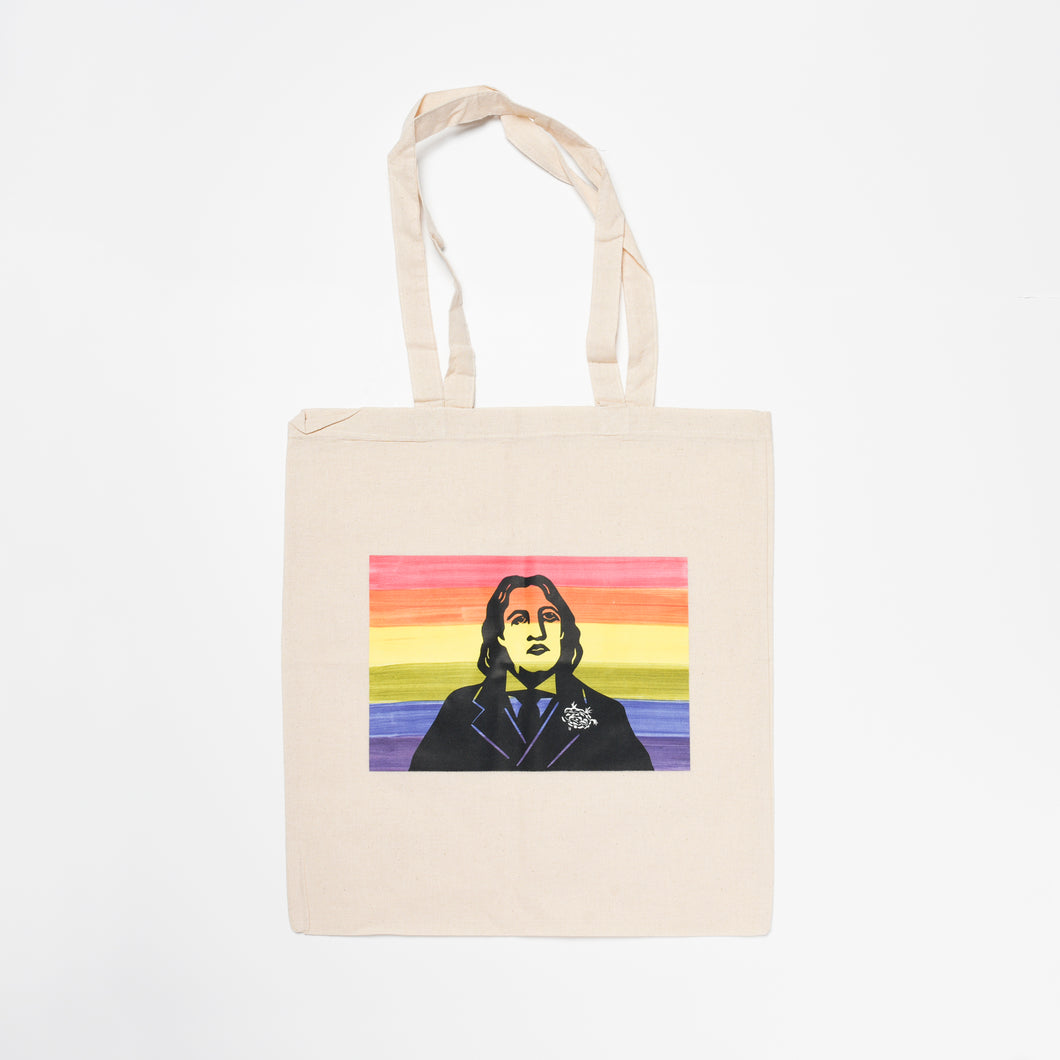 Oscar Wilde Rainbow Design Tote Bag