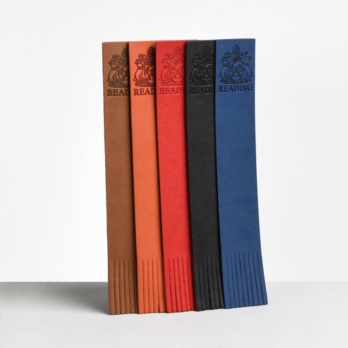 Leather Bookmark - Reading Crest